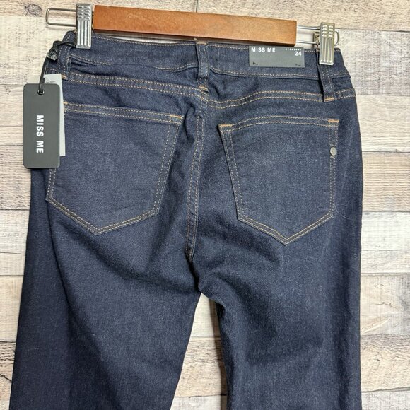 Miss Me Dark Blue Straight Leg Jeans Sz 24 D1001T87 NWT - Picture 4 of 13